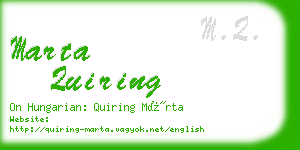 marta quiring business card